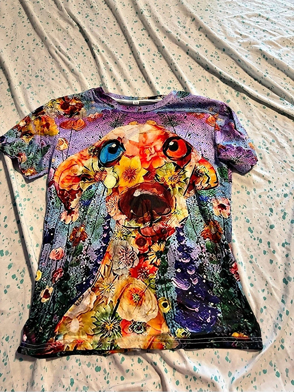 Floral Short Sleeve Tee in Purple & Multicolor